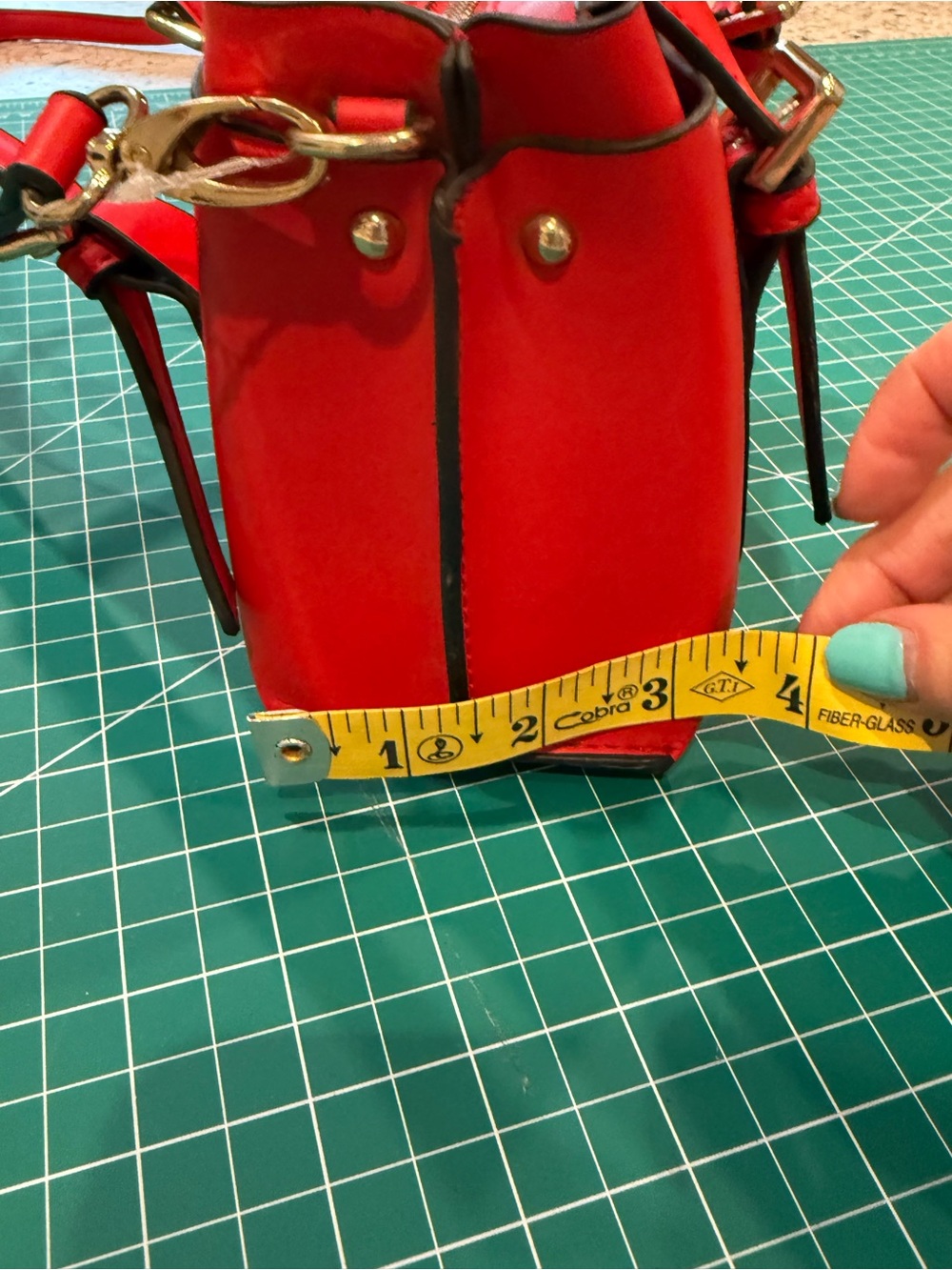 FOREVER 21 Red Mini Satchel Crossbody Bag Structured Top Handle - Picture 6 of 13